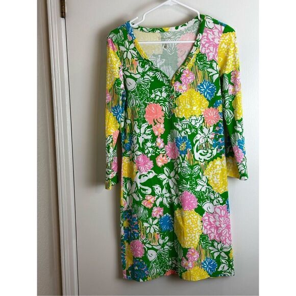 Lilly Pulitzer cream/yellow/pink Size S Aline dress - Picture 1 of 7